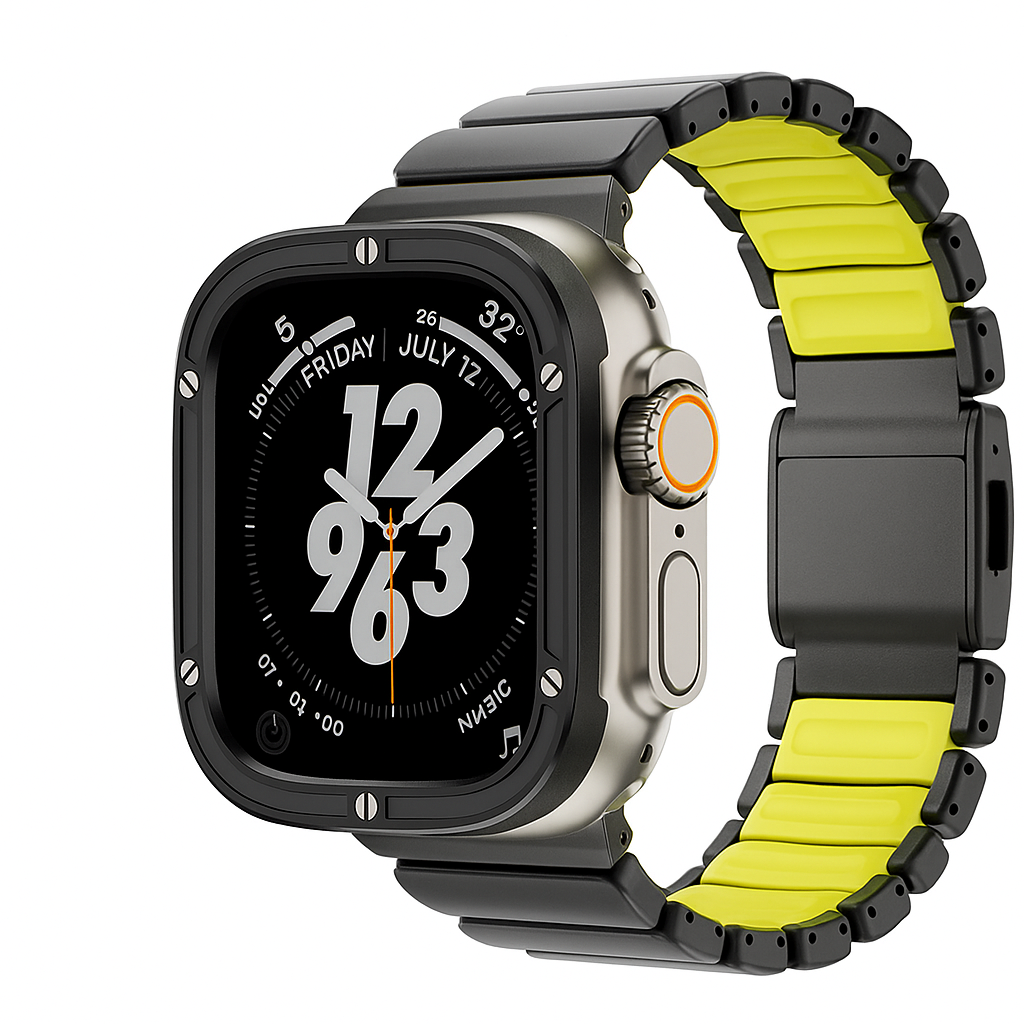 TitanEdge™ Prestige Titanium Band + Faceplate Bumper for Apple Watch Ultra 3 • 2 • 1 – 49 mm