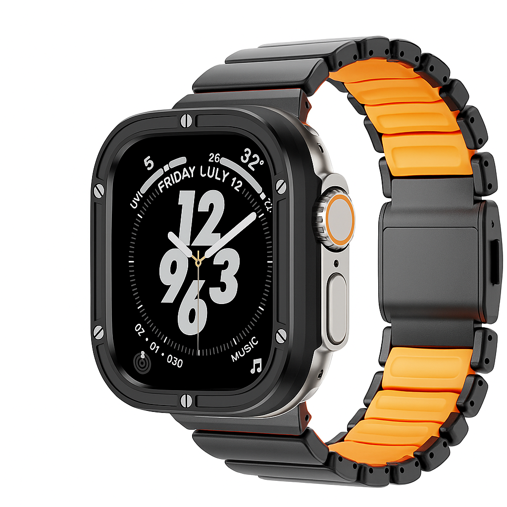 TitanEdge™ Prestige Titanium Band + Faceplate Bumper for Apple Watch Ultra 3 • 2 • 1 – 49 mm