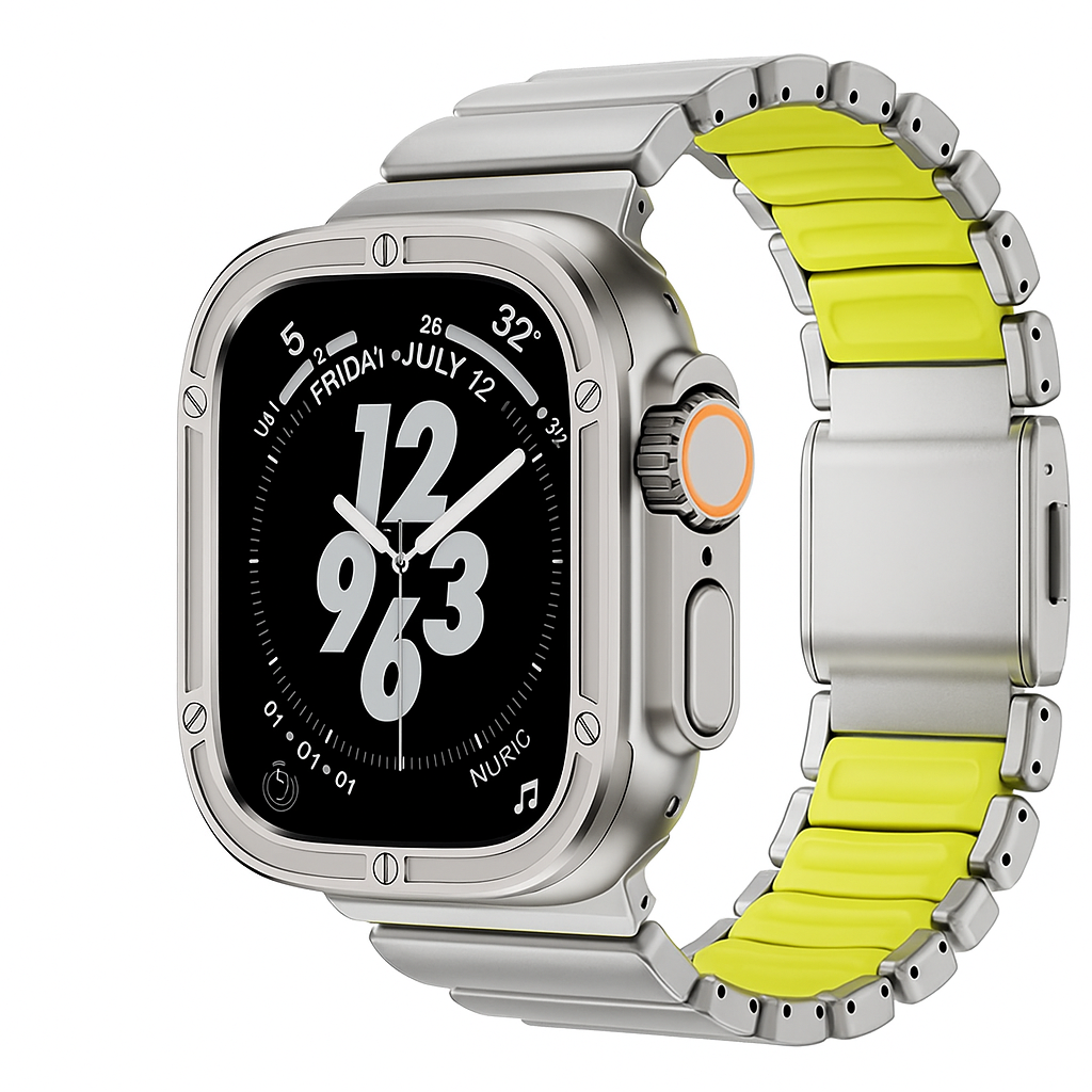 TitanEdge™ Prestige Titanium Band + Faceplate Bumper for Apple Watch Ultra 3 • 2 • 1 – 49 mm