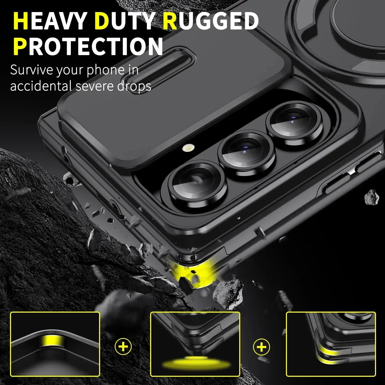 Case For Samsung Galaxy Z Fold 7 6 5 4G 5G 2025 Military-Grade Protection Phone Slide Camera Cover Avontic