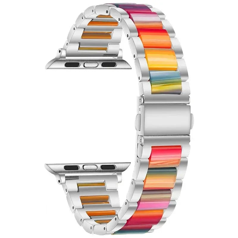 EleganceFit™ Resin & Stainless Steel Band for Apple Watch Series 11, Ultra 3, 10, 9, 8, 7, 6, SE (42mm–49mm)