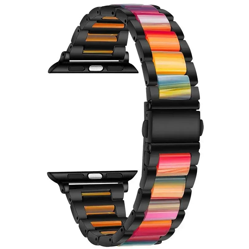 EleganceFit™ Resin & Stainless Steel Band for Apple Watch Series 11, Ultra 3, 10, 9, 8, 7, 6, SE (42mm–49mm)
