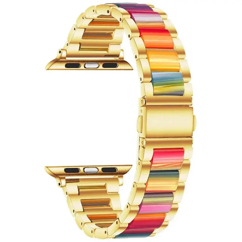 EleganceFit™ Resin & Stainless Steel Band for Apple Watch Series 11, Ultra 3, 10, 9, 8, 7, 6, SE (42mm–49mm)