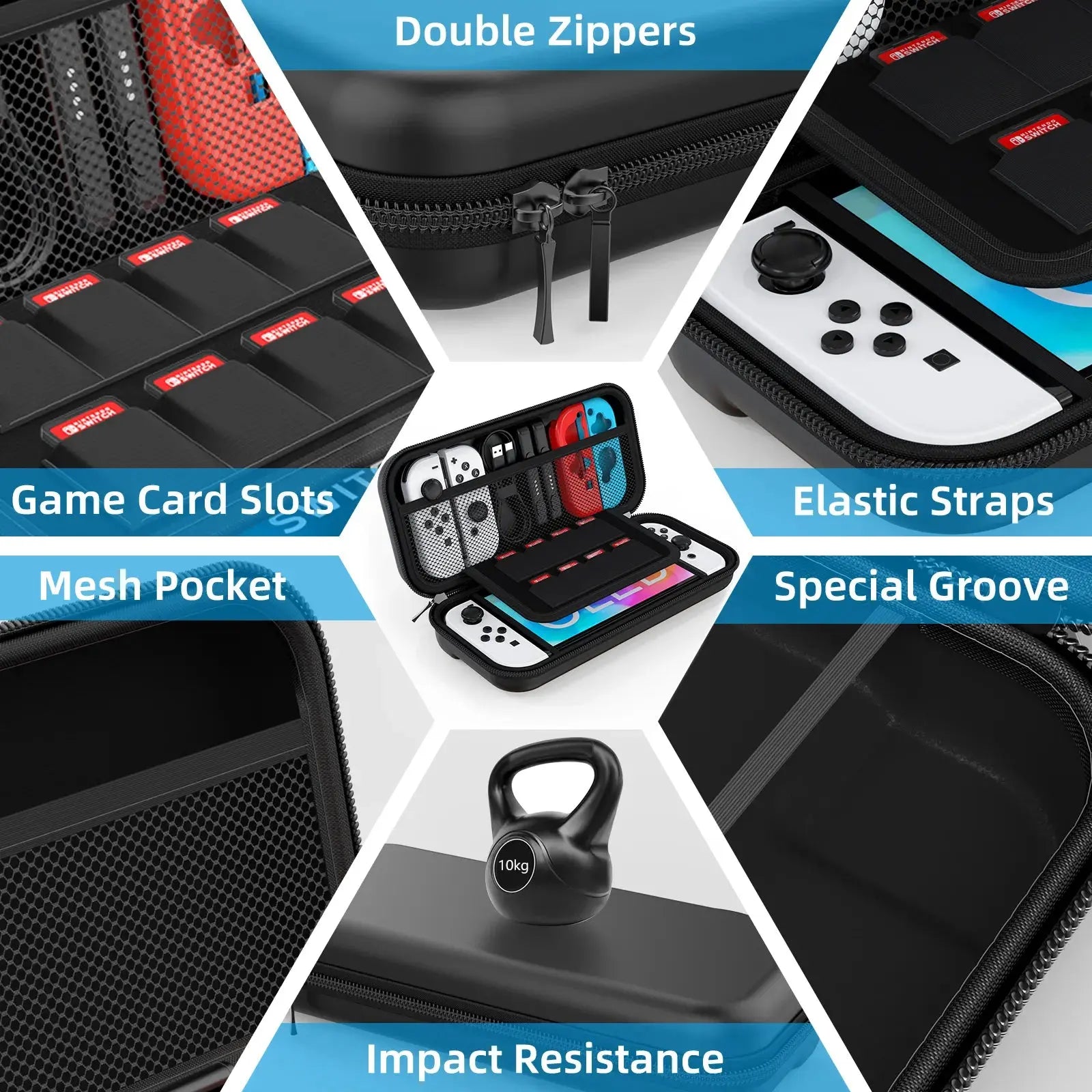 For Switch OLED Model Carrying Case 9 in 1 Accessories Kit for 2022 Nintendo Switch OLED Model with Protective Case Pinnacle Luxuries