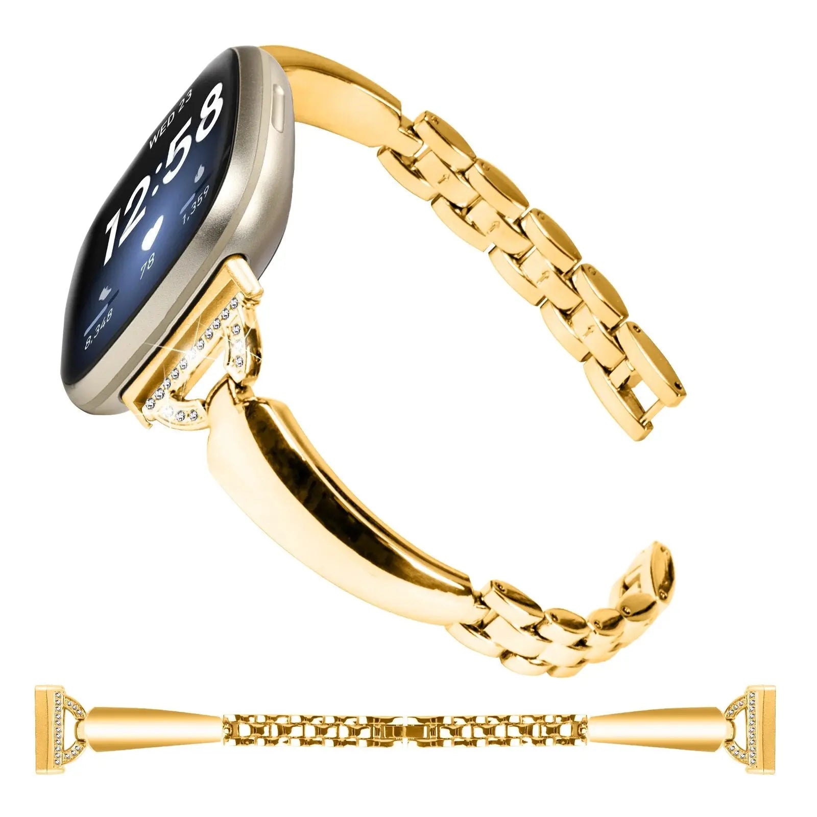 New Metal Watch Strap For Fitbit Versa 4 3 sense Smart watch Wrist Bracelet Band Stainless Steel Zinc alloy diamond strap Pinnacle Luxuries