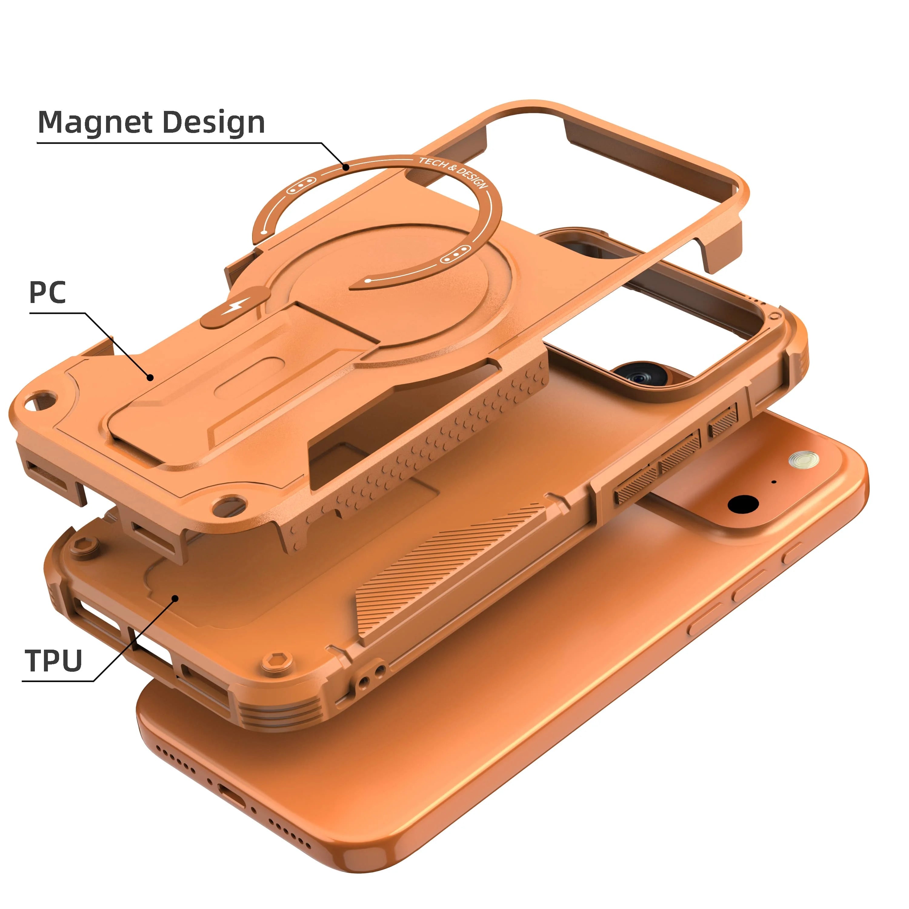 TitanGuard UrbanShield™ Kickstand MagSafe Compatible Case for iPhone