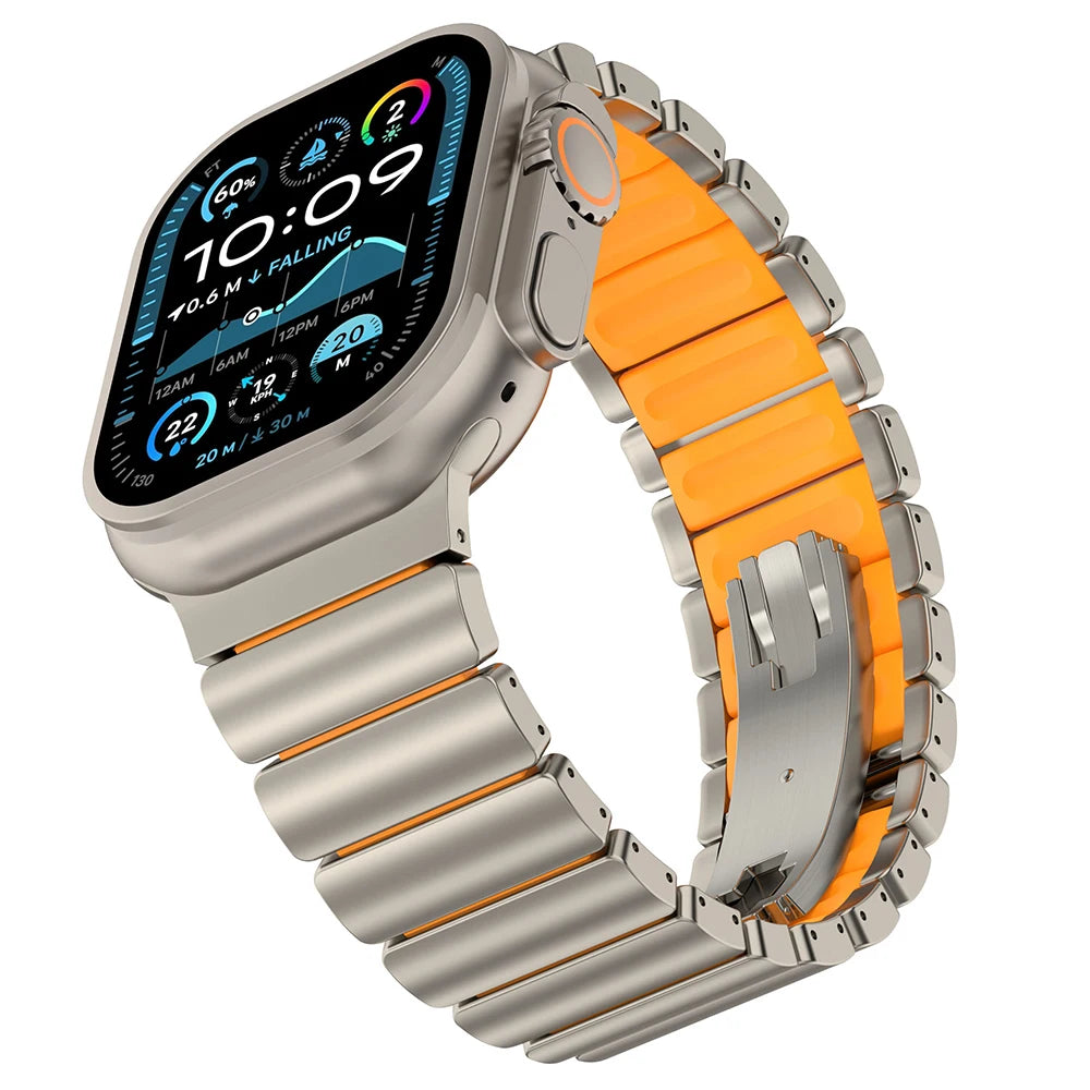 Avontic TitaniumTrail ProLink Band for Apple Watch Ultra 3 / Ultra 2 / Ultra 1 – Series 11–6 (45mm–49mm)