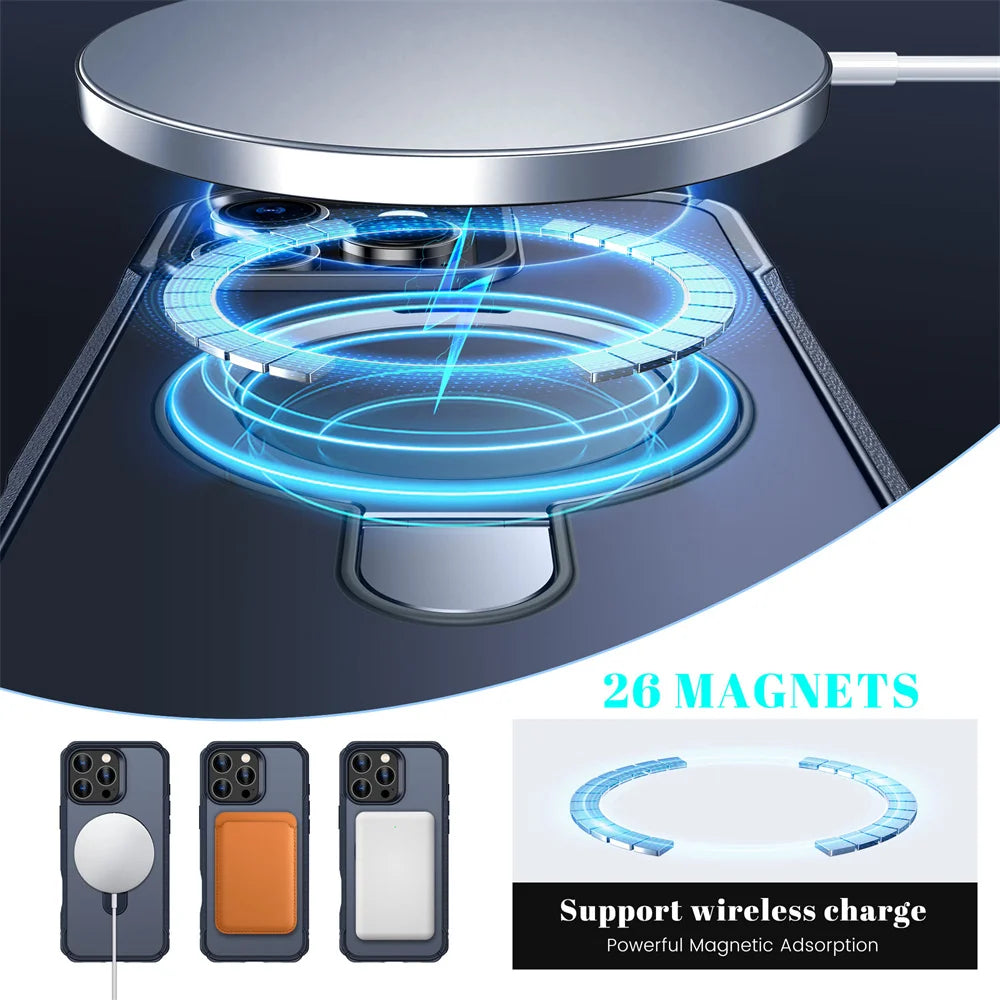 MagSafe Armor Stand Case for iPhone 17 / 17 Pro / 17 Pro Max | Military-Grade Protection with Magnetic Ring Kickstand