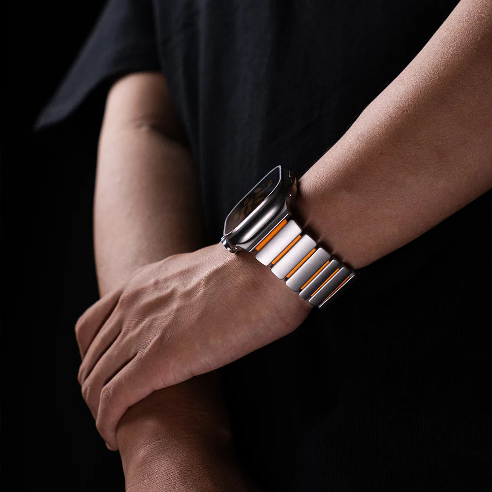 TitanEdge™ Prestige Titanium Band + Faceplate Bumper for Apple Watch Ultra 3 • 2 • 1 – 49 mm