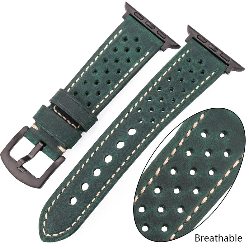 AeroLeather Pro™ Breathable Performance Leather Band for Apple Watch