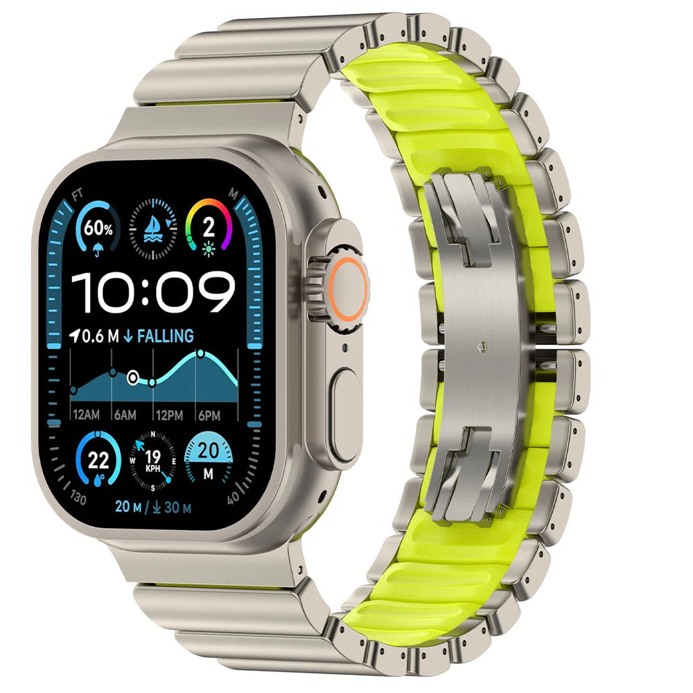Avontic TitaniumTrail ProLink Band for Apple Watch Ultra 3 / Ultra 2 / Ultra 1 – Series 11–6 (45mm–49mm)