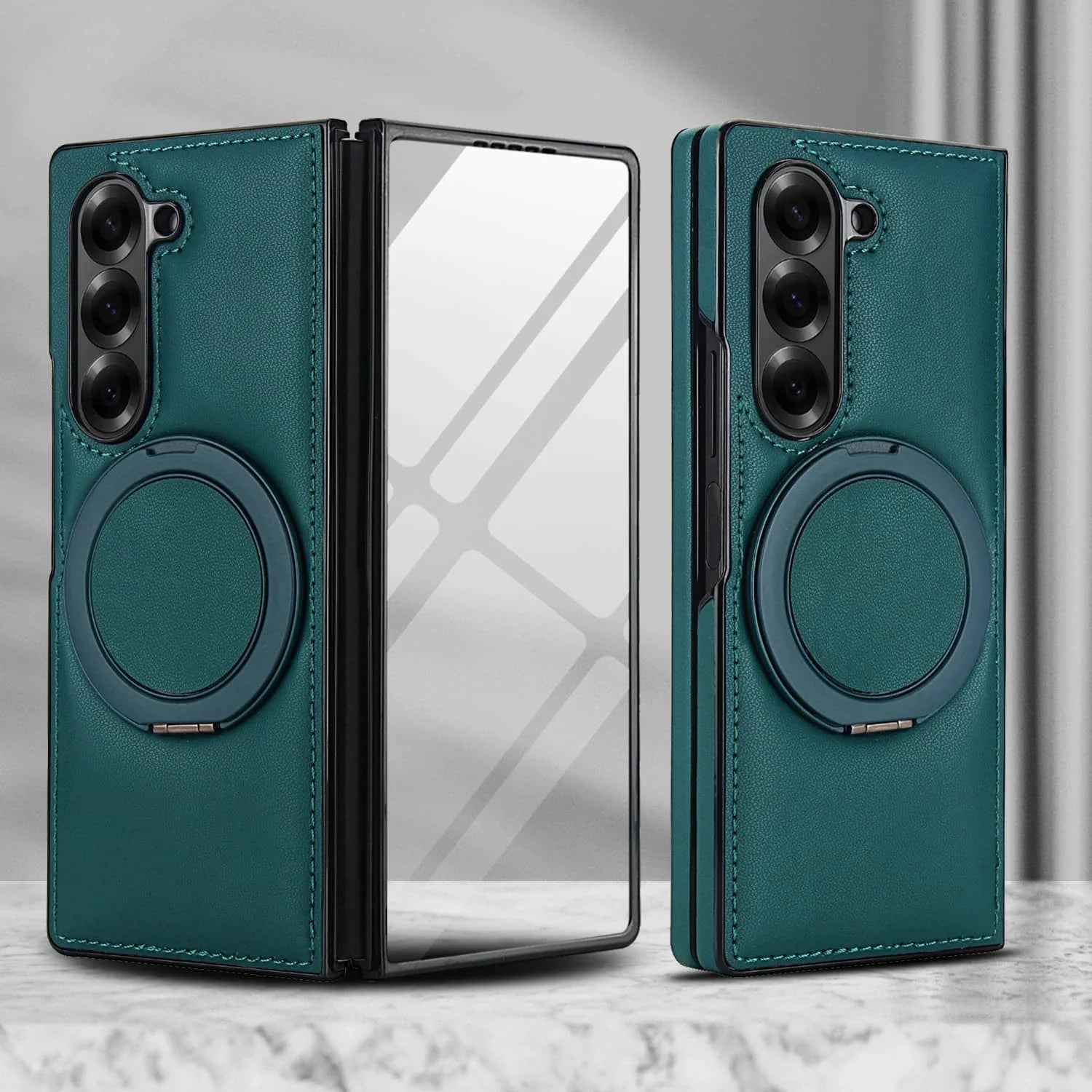 MagRing Leather Shield Case™ For Samsung Galaxy Z Fold 7, 6, 5, 4, and 3