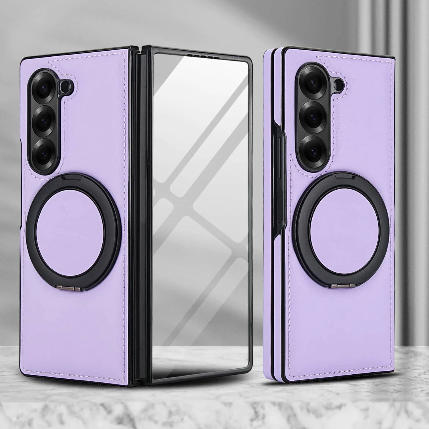 MagRing Leather Shield Case™ For Samsung Galaxy Z Fold 7, 6, 5, 4, and 3