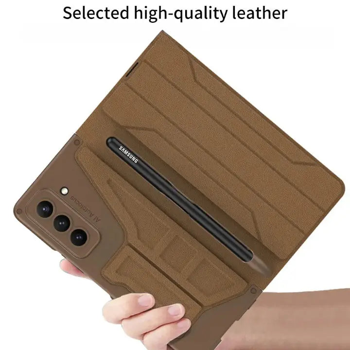 Pinnacle Premium Leather Kickstand Case For Samsung Galaxy Z Fold 5 Pinnacle Luxuries