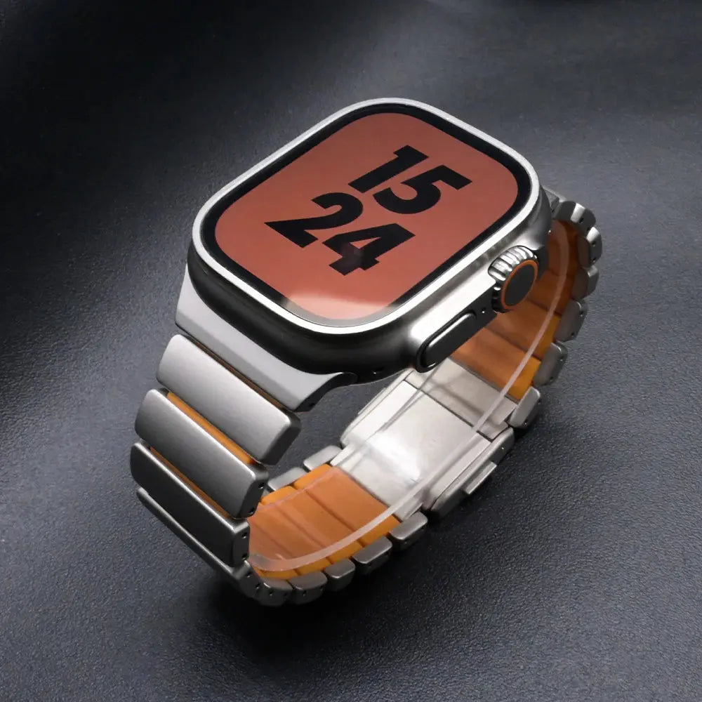 Titanium Rubber Band for Apple Watch Ultra 3/2 49mm Magnetic Wrist Strap for Iwatch 11 46mm 10 9 8 7 6 5 4 SE3 2 SE 44mm 45mm Avontic