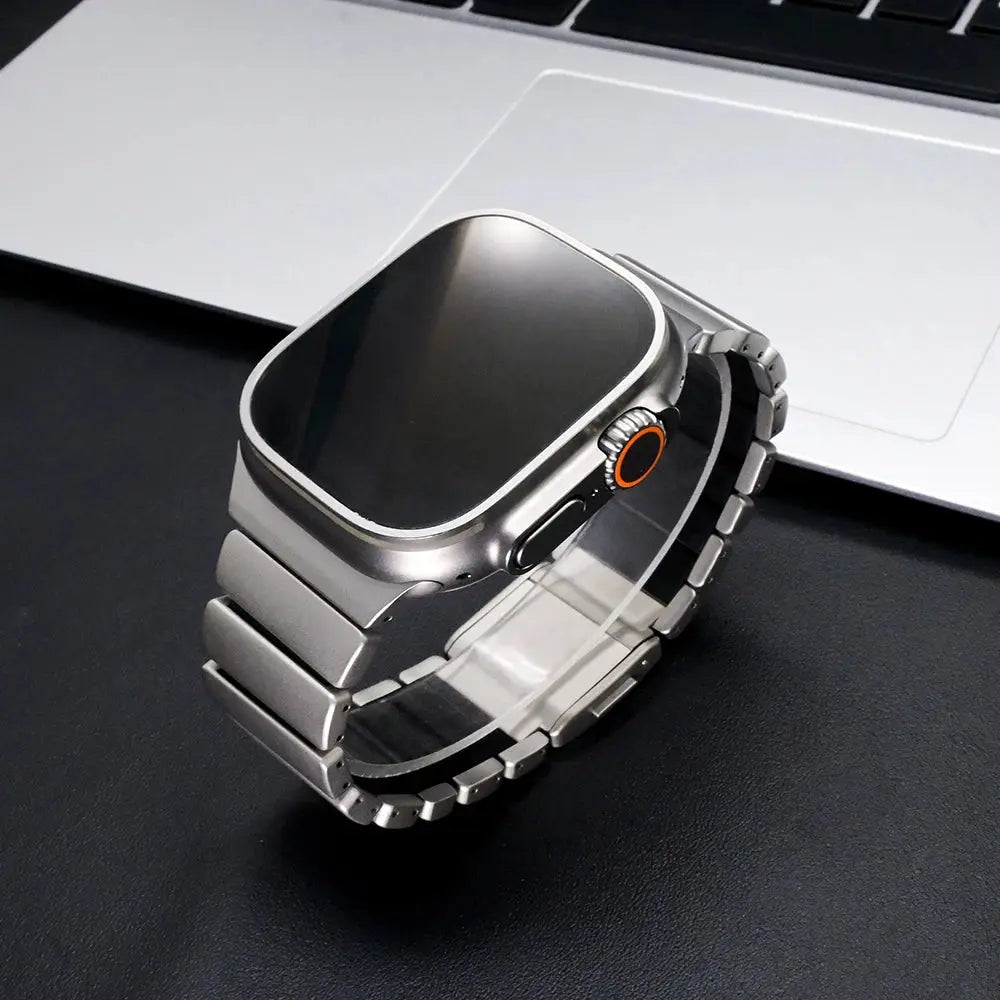 Titanium Rubber Band for Apple Watch Ultra 3/2 49mm Magnetic Wrist Strap for Iwatch 11 46mm 10 9 8 7 6 5 4 SE3 2 SE 44mm 45mm Avontic