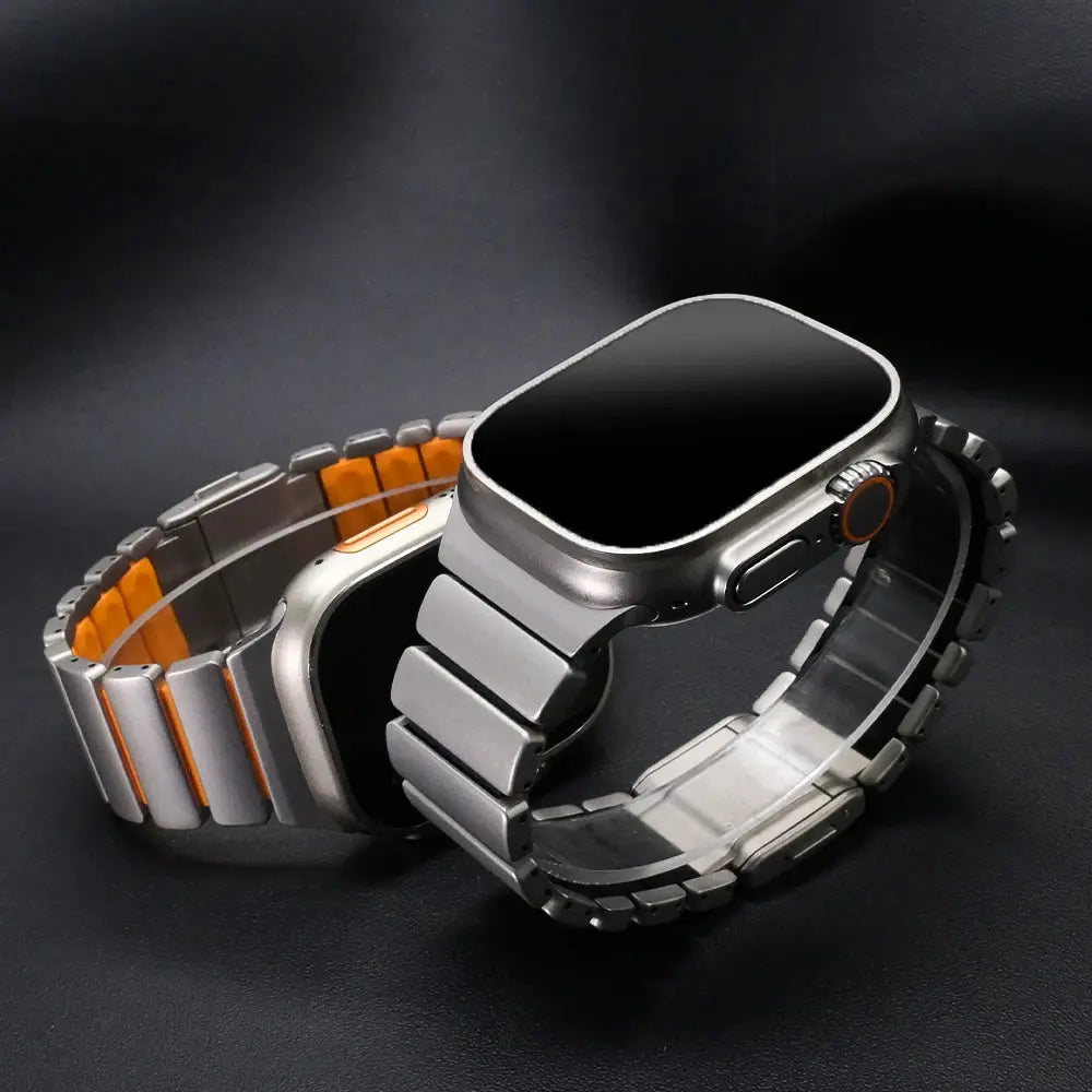 Titanium Rubber Band for Apple Watch Ultra 3/2 49mm Magnetic Wrist Strap for Iwatch 11 46mm 10 9 8 7 6 5 4 SE3 2 SE 44mm 45mm Avontic