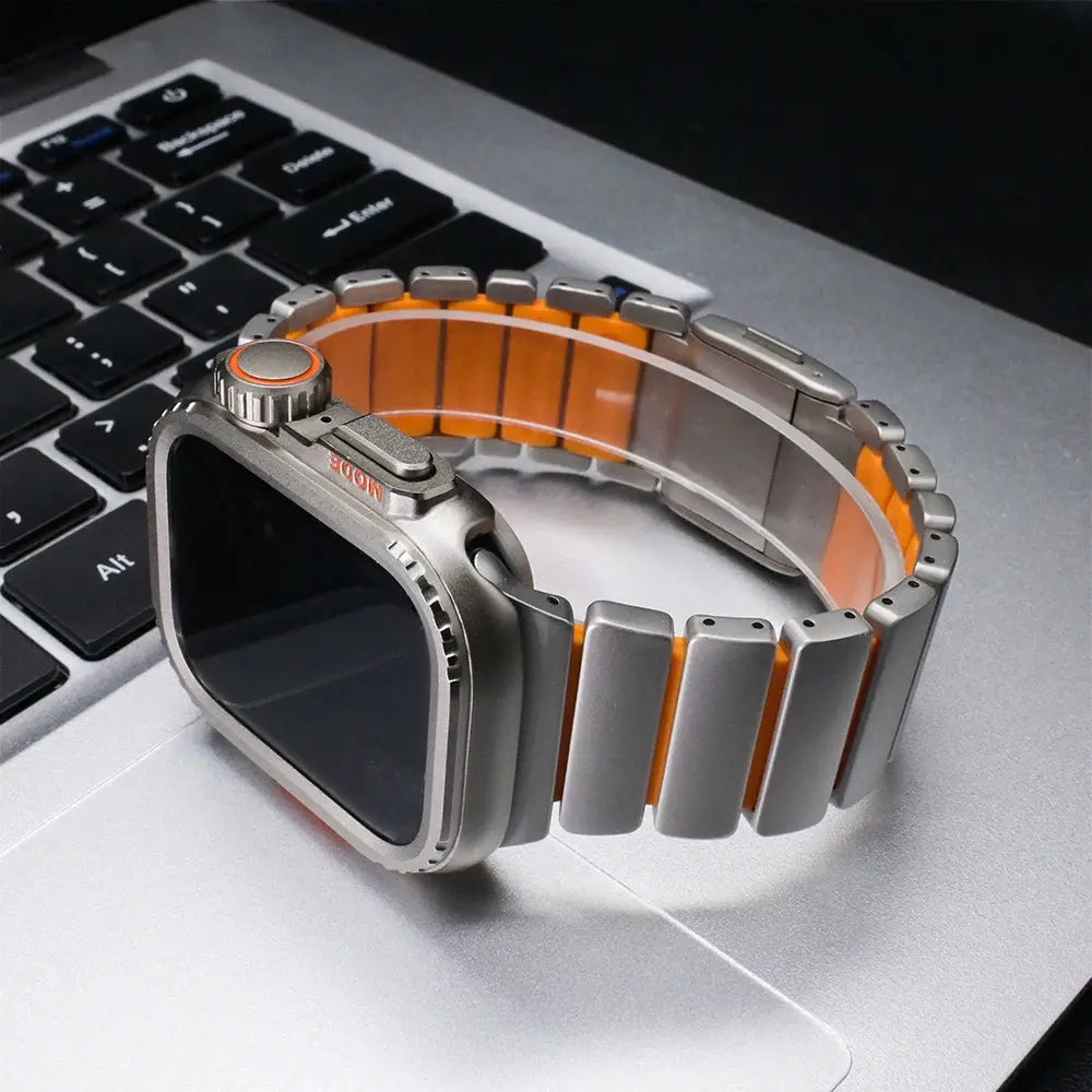 Titanium Rubber Strap+Metal Case for Apple Watch Ultra2 49mm Men Metal Band for Iwatch Series 10 46mm 7 8 9 45mm 6 5 4 SE 44mm Avontic