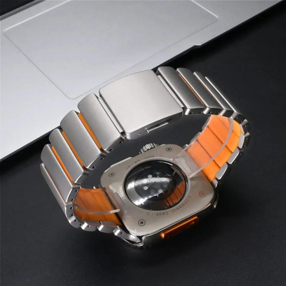 Titanium Rubber Strap+Metal Case for Apple Watch Ultra2 49mm Men Metal Band for Iwatch Series 10 46mm 7 8 9 45mm 6 5 4 SE 44mm Avontic