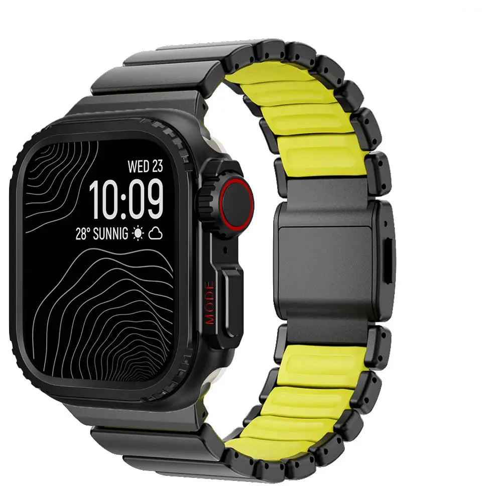 Titanium Rubber Strap+Metal Case for Apple Watch Ultra2 49mm Men Metal Band for Iwatch Series 10 46mm 7 8 9 45mm 6 5 4 SE 44mm Avontic