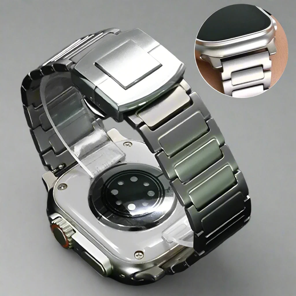 Titanium Strap for Apple Watch Ultra 1 2 49mm 10 46mm Men Link Bracelet for Iwatch Series 9 8 7 6 5 4 Se 45mm 44mm Titanium Band Pinnacle Luxuries