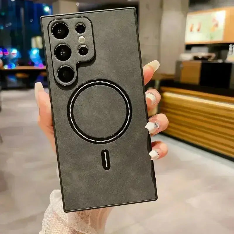 Elite Vintage Leather Magsafe Compatible Case for Samsung Galaxy S24 S23 S22 S21 FE Note 20 Ultra