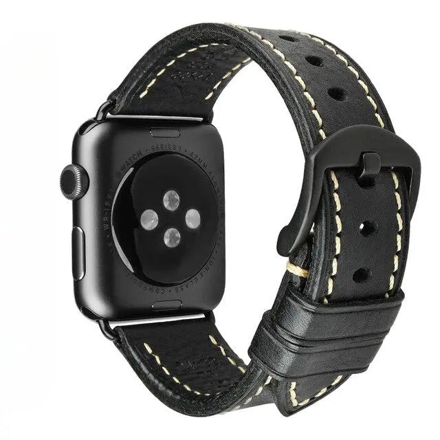 Italian Calfskin Genuine Leather Band For Apple Watch - Pinnacle Luxuries
