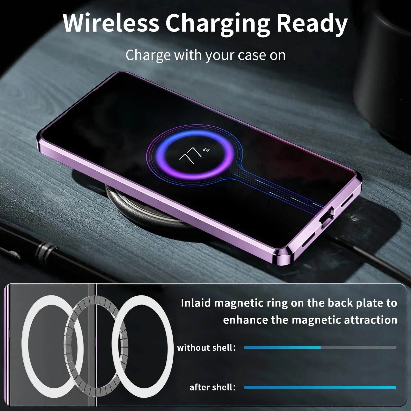 Metal Frosted Back for Samsung Galaxy S23 Ultra S23+ Case, Magnetic Phone Case Compatible with Magafe Charging & Accessories - Pinnacle Luxuries