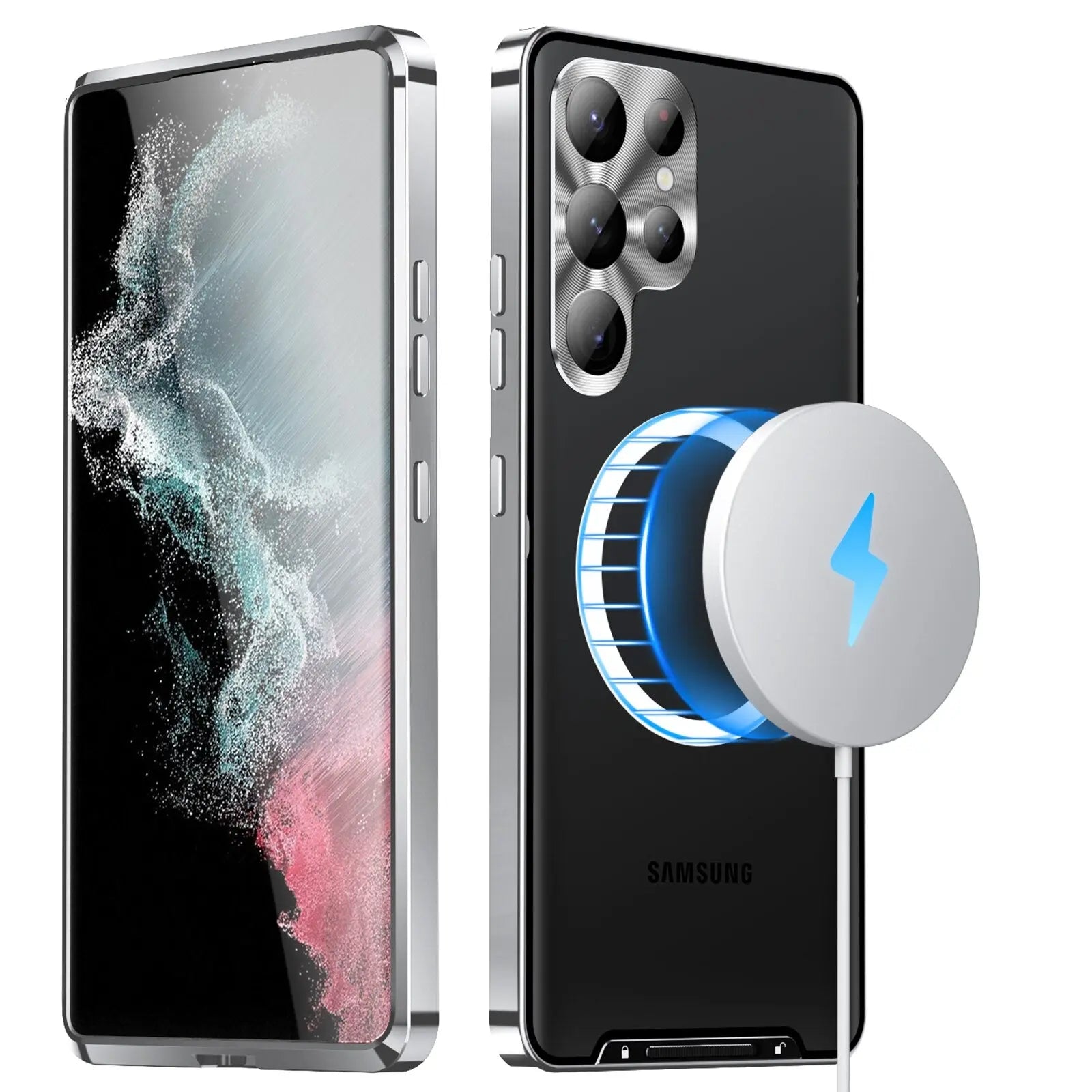 Metal Frosted Back for Samsung Galaxy S23 Ultra S23+ Case, Magnetic Phone Case Compatible with Magafe Charging & Accessories - Pinnacle Luxuries