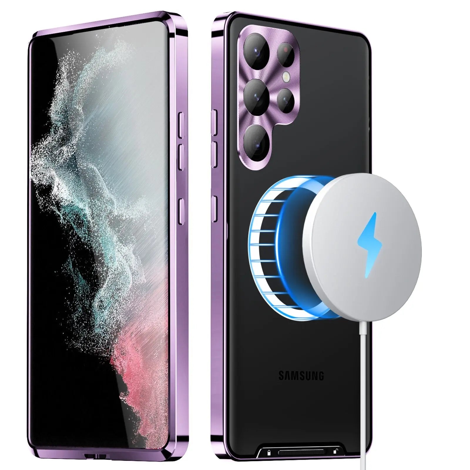 Metal Frosted Back for Samsung Galaxy S23 Ultra S23+ Case, Magnetic Phone Case Compatible with Magafe Charging & Accessories - Pinnacle Luxuries