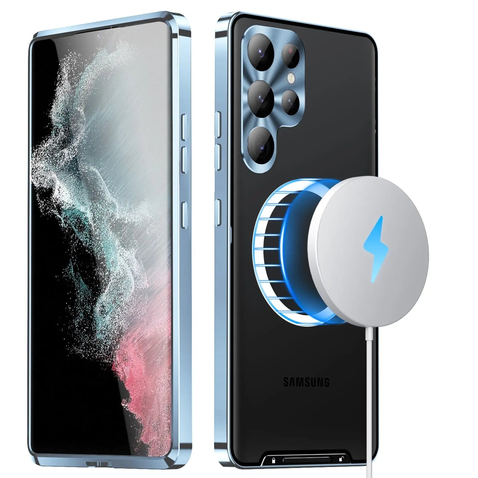 Metal Frosted Back for Samsung Galaxy S23 Ultra S23+ Case, Magnetic Phone Case Compatible with Magafe Charging & Accessories - Pinnacle Luxuries