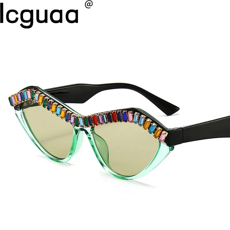 Cat Eyes Diamond Rhinestone Sparkling Women's Sunglasses - Pinnacle Luxuries