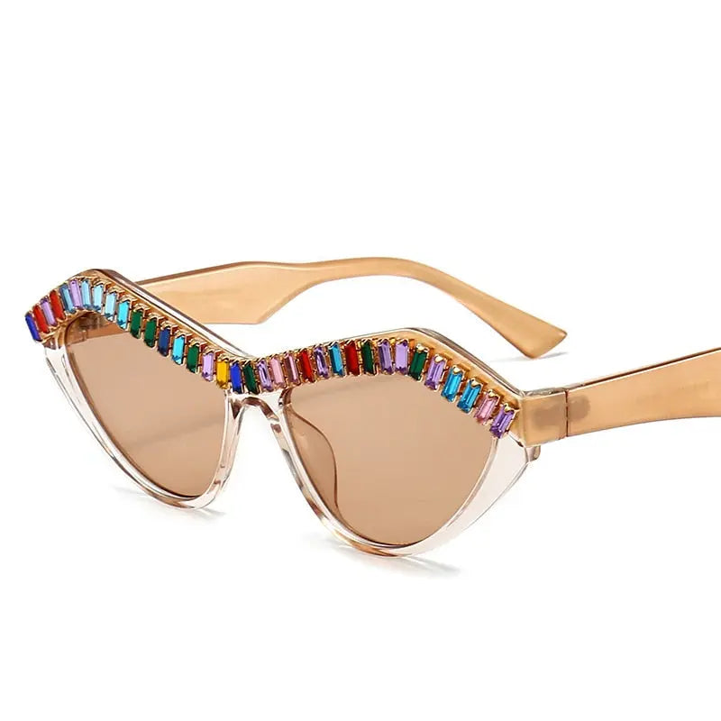 Cat Eyes Diamond Rhinestone Sparkling Women's Sunglasses - Pinnacle Luxuries