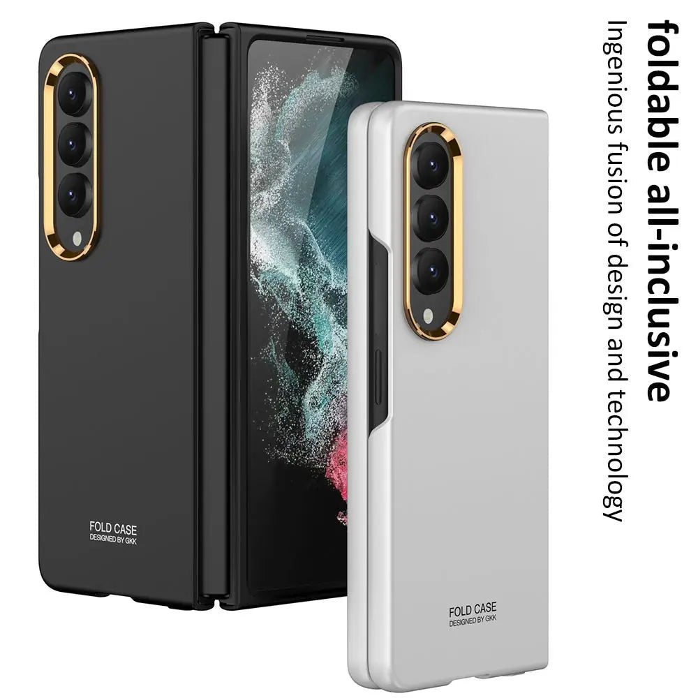 For Samsung Galaxy Z Fold 4 Ultra Thin Color Contact Lens Plated Metal Frame All-inclusive Protection Folding Cell Phone Cover - Pinnacle Luxuries