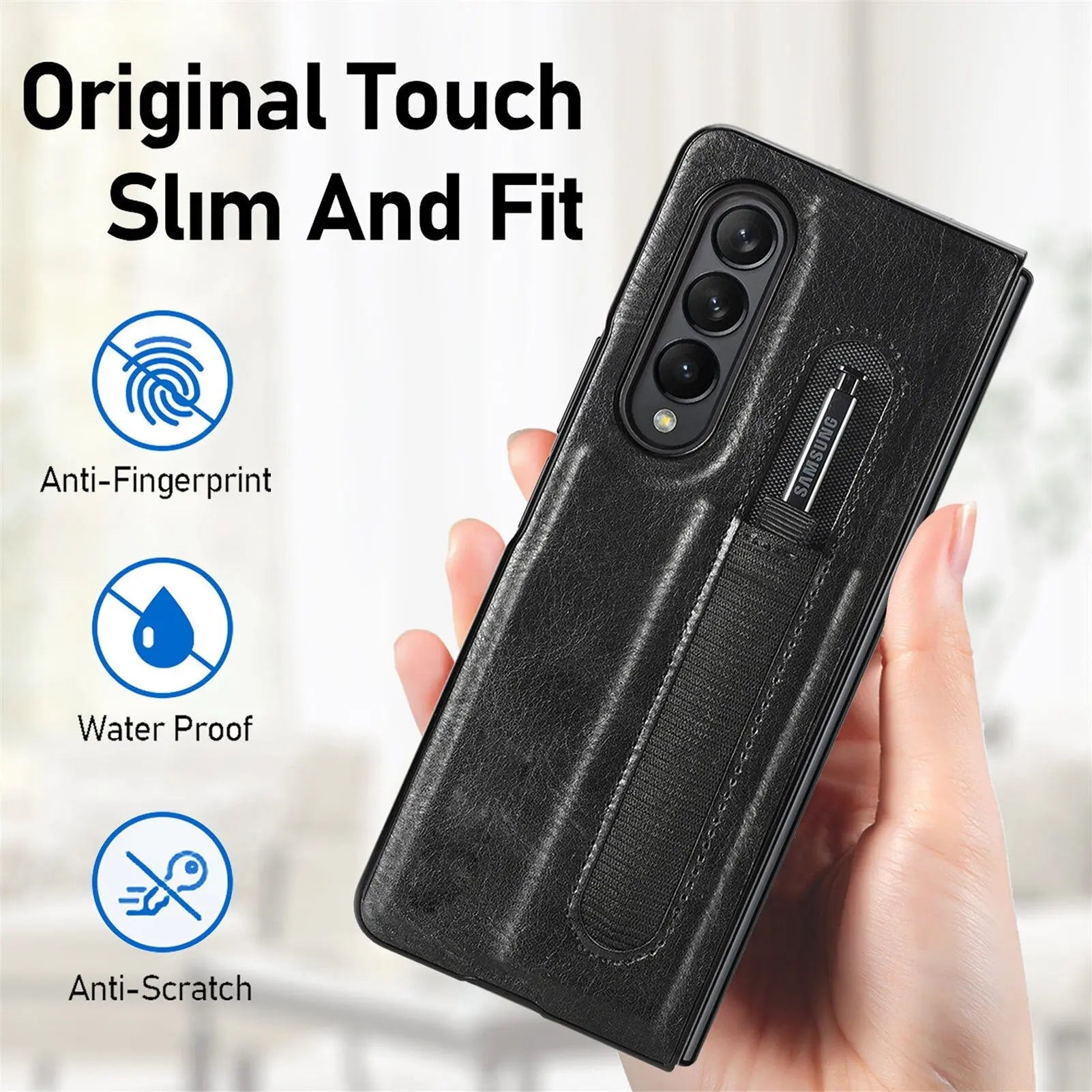 Classic Leather Business Executive Case For Samsung Galaxy Z Fold 4 - Pinnacle Luxuries