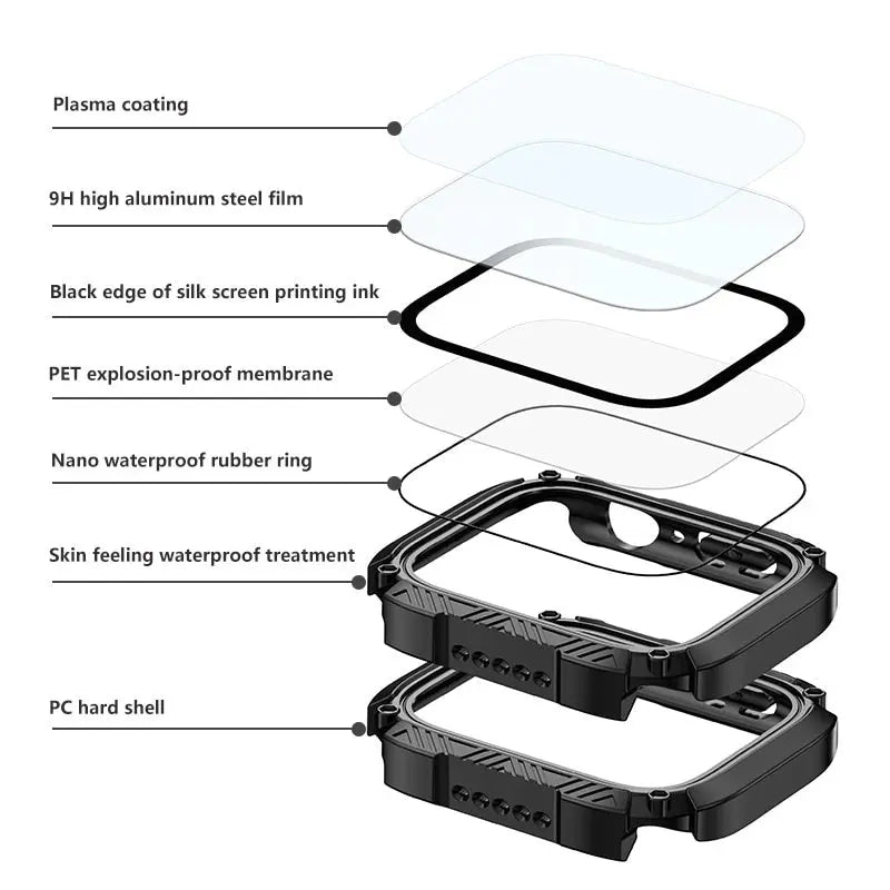 Pinnacle Premium Rugged Waterproof Case For Apple Watch 4 5 6 7 8 - Pinnacle Luxuries