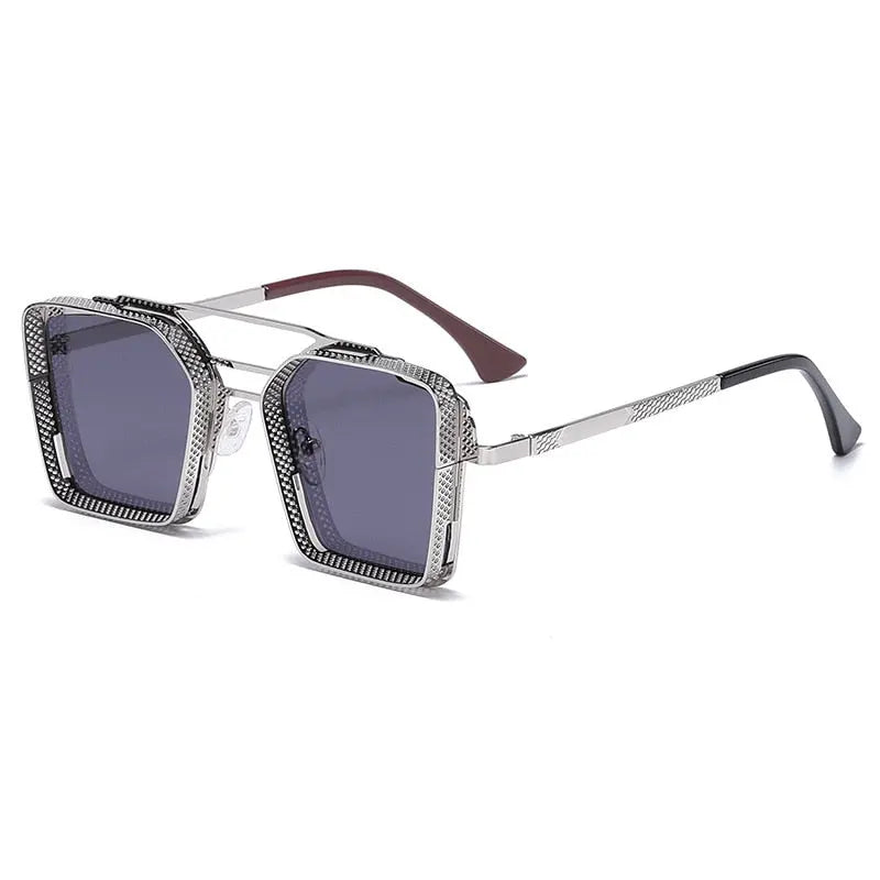 Pinnacle Square Framed Steampunk Sunglasses - Pinnacle Luxuries