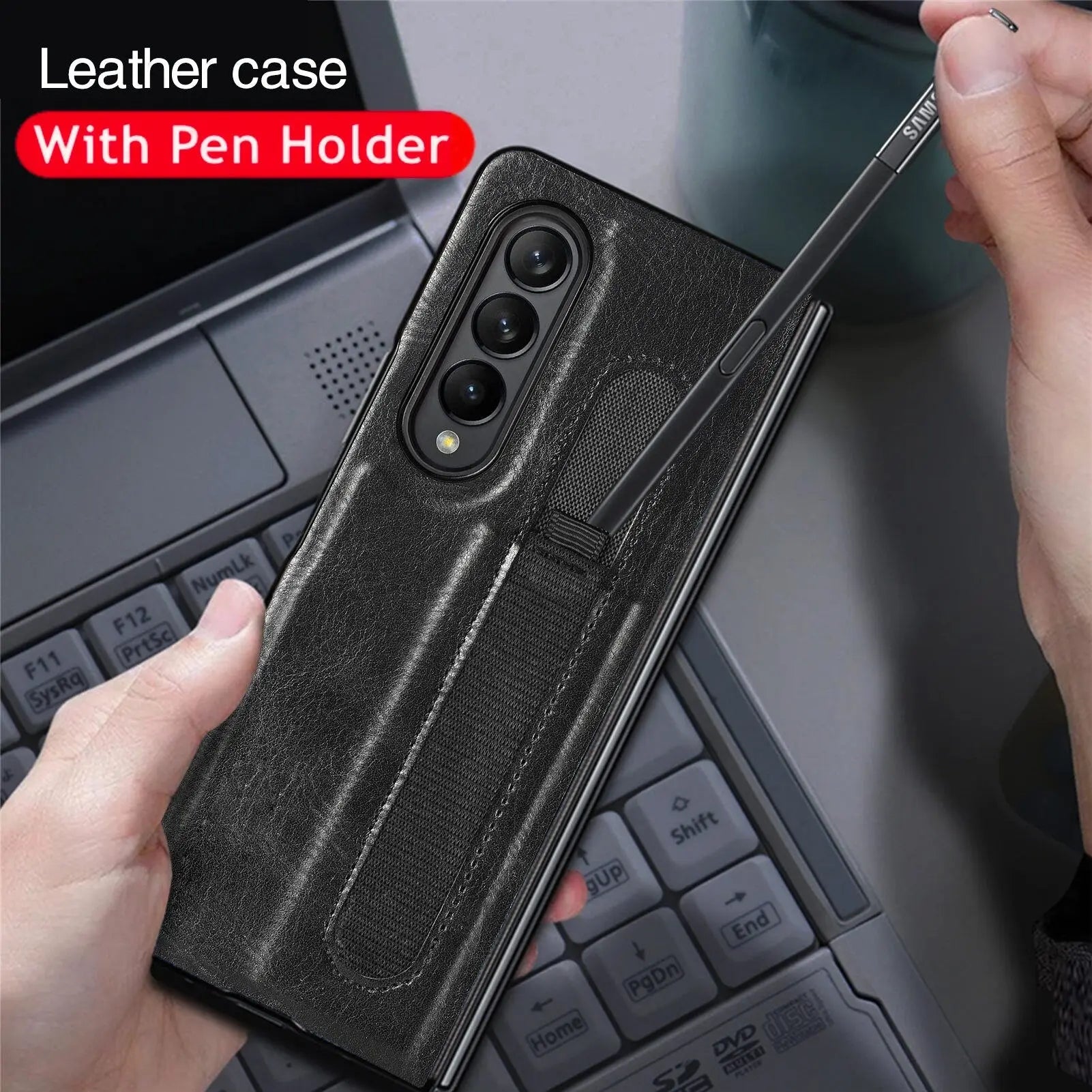 Classic Leather Business Executive Case For Samsung Galaxy Z Fold 4 - Pinnacle Luxuries