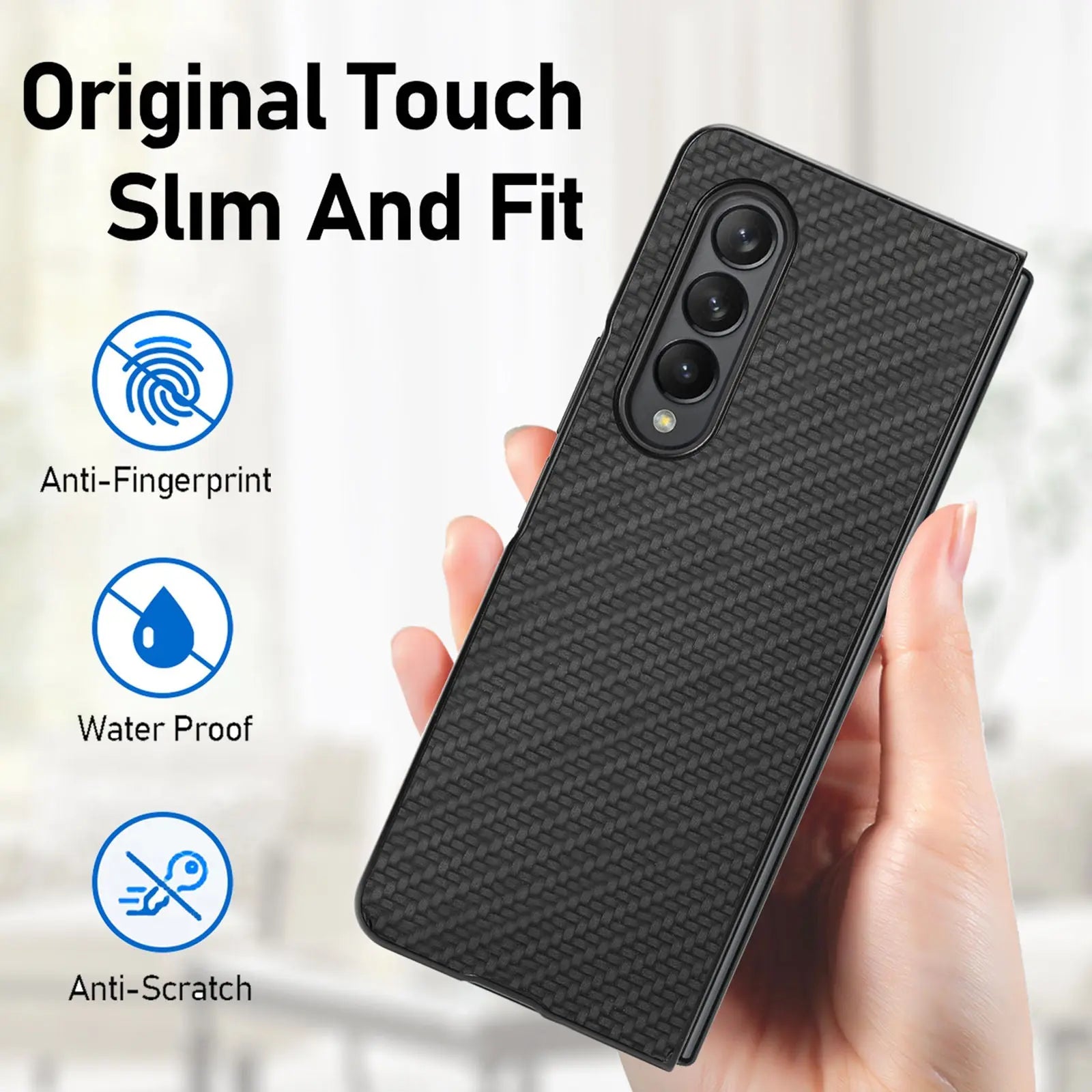 Pinnacle Carbon Fiber Case For Samsung Galaxy Z Fold 4 Fold 3 - Pinnacle Luxuries