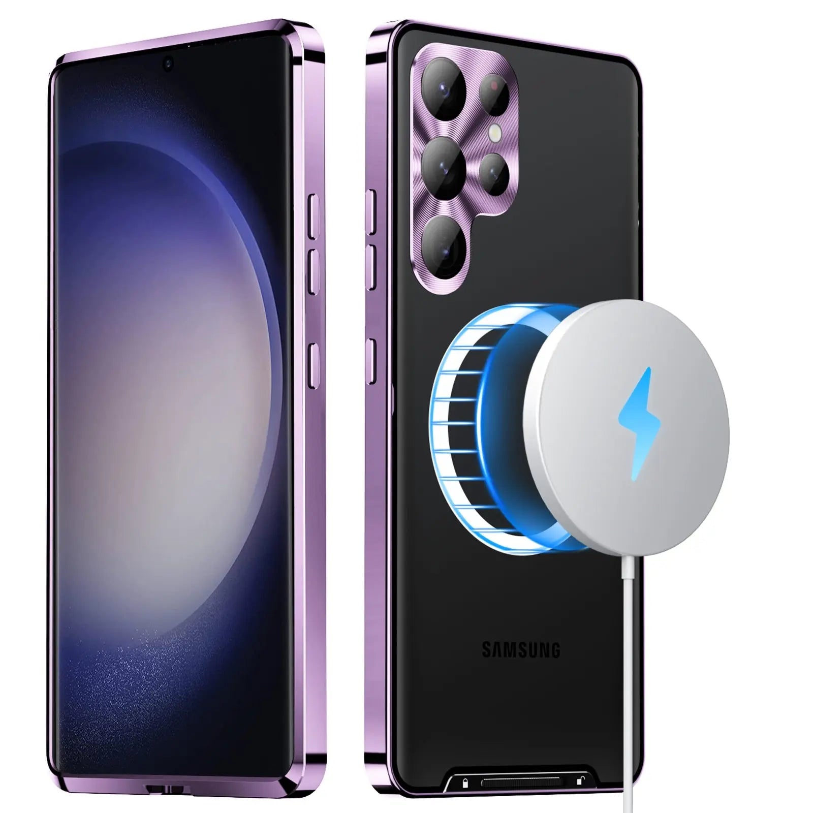 Metal Frosted Back for Samsung Galaxy S23 Ultra S23+ Case, Magnetic Phone Case Compatible with Magafe Charging & Accessories - Pinnacle Luxuries