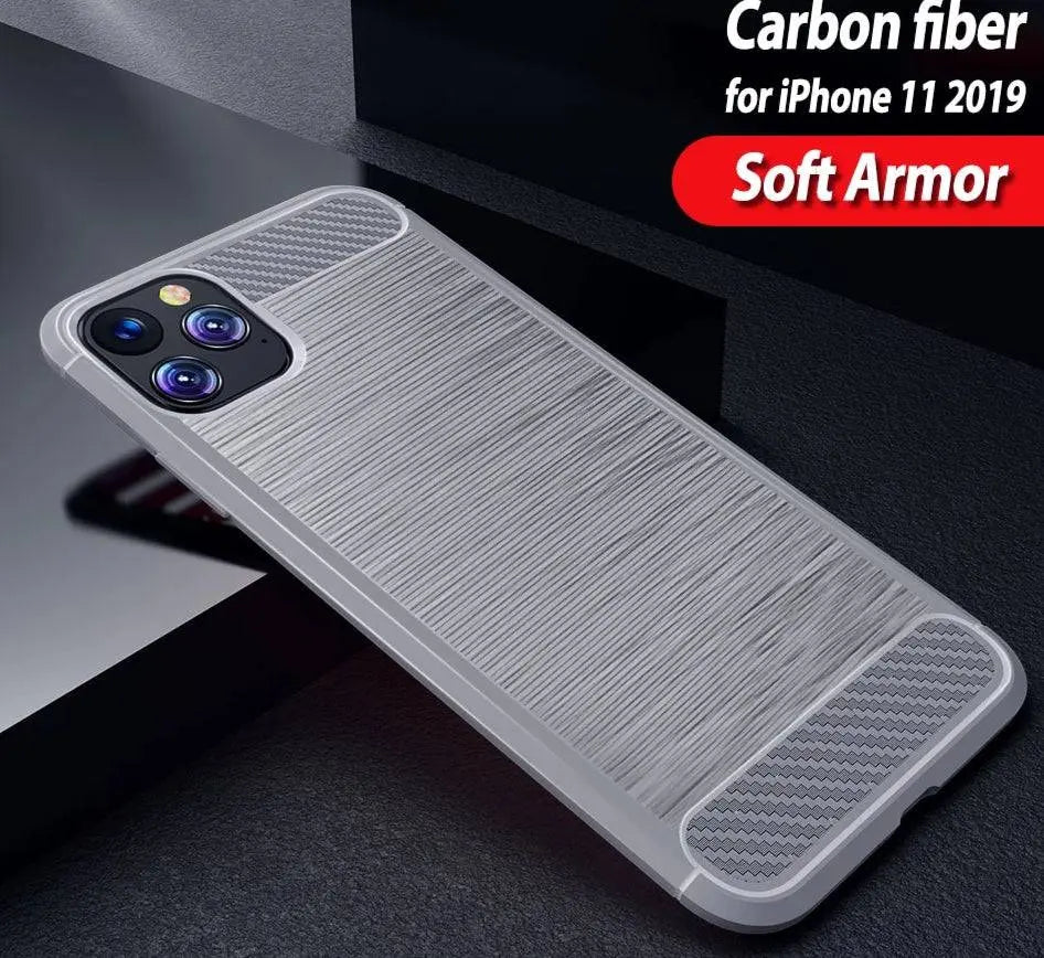 iPhone 11 Brushed Carbon Fiber Phone Case - Pinnacle Luxuries