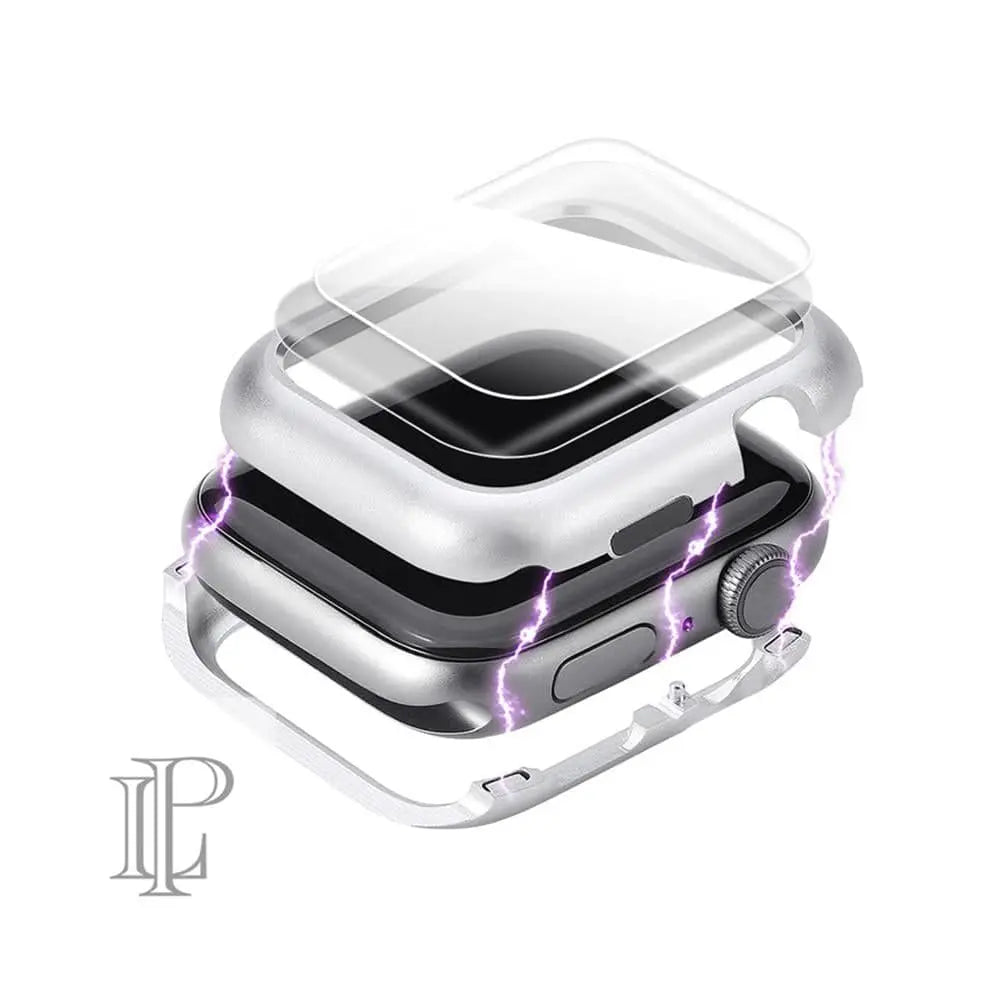 Ultimate Stainless Steel Case Tempered Glass Screen Protector For Apple Watch SE Series 6 - Pinnacle Luxuries