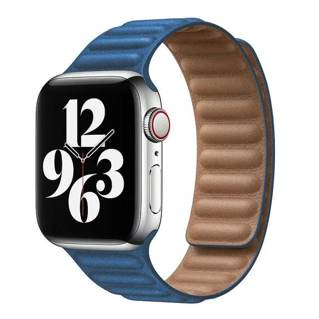Premium Apple Watch SE Series 1/2/3/4/5/6 Genuine Leather Magnetic Loop Band - Pinnacle Luxuries
