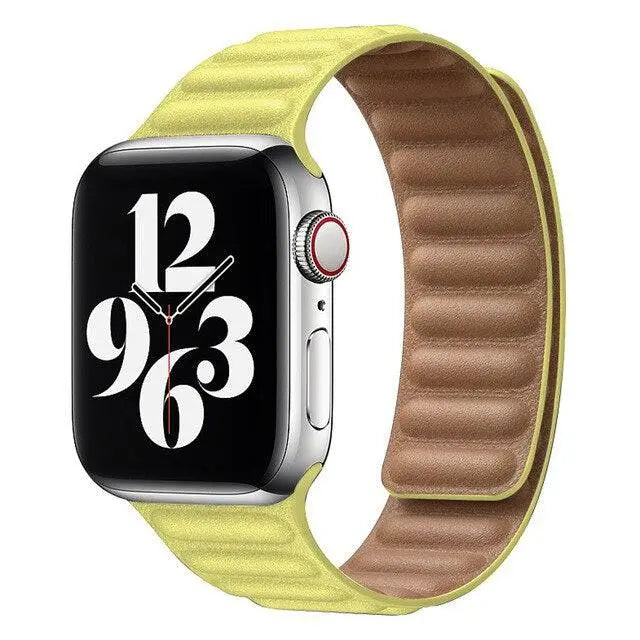 Premium Apple Watch SE Series 1/2/3/4/5/6 Genuine Leather Magnetic Loop Band - Pinnacle Luxuries