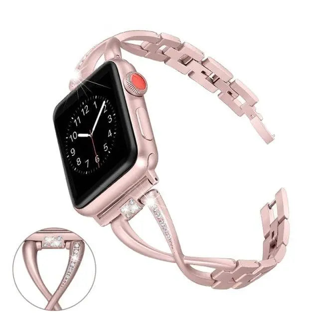 Luxurious Diamond Stud Band For Apple Watch Series 7 41mm 45mm - Pinnacle Luxuries