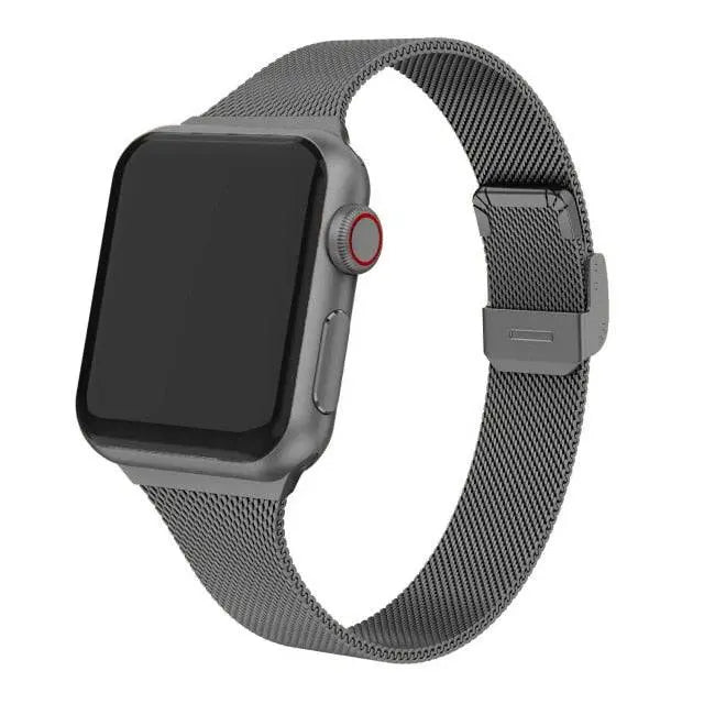 Premium Thin Stainless Steel Mesh Band For Apple Watch Series 7 41mm 45mm - Pinnacle Luxuries