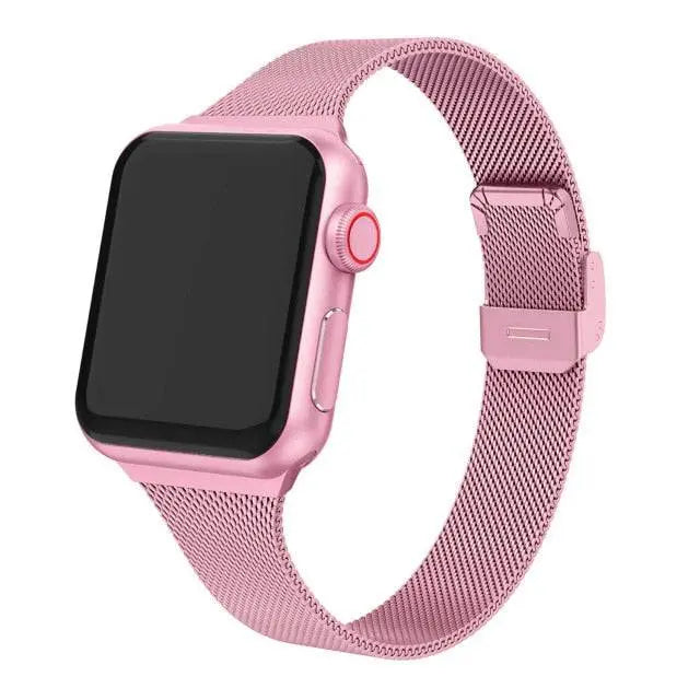 Premium Thin Stainless Steel Mesh Band For Apple Watch Series 7 41mm 45mm - Pinnacle Luxuries