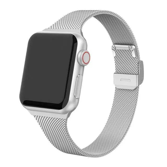 Premium Thin Stainless Steel Mesh Band For Apple Watch Series 7 41mm 45mm - Pinnacle Luxuries