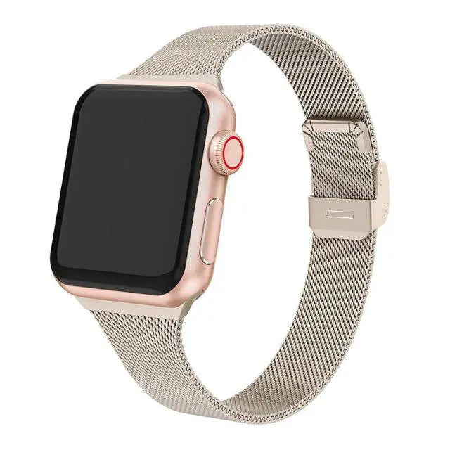 Premium Thin Stainless Steel Mesh Band For Apple Watch Series 7 41mm 45mm - Pinnacle Luxuries
