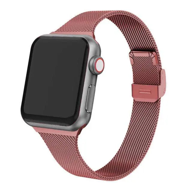 Premium Thin Stainless Steel Mesh Band For Apple Watch Series 7 41mm 45mm - Pinnacle Luxuries